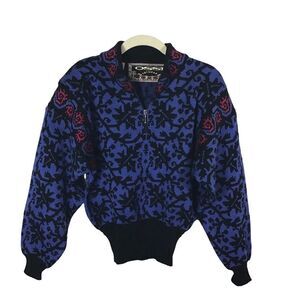 Vintage Ossi Skiwear Quarter Zip Purple And Blazer Sweater